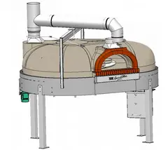 technical drawing of rotating brick oven